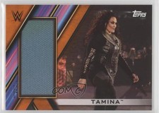 2020 WWE Women's Division Superstar Mat Relics Orange 15/50 Tamina Snuka 5m1