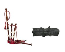 Full Size Bagpipe Set, Tartan Cover Engraved  Carry Bag