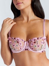 Image of Boux Avenue Balconette Bra Evelyn Women's Sheer Embroidered Ladies Sexy Lingerie