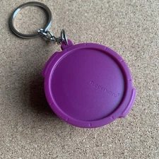 Tupperware MINI SMART STEAMER KEY CHAIN NIP!!  rubarb red, purple bowl/container