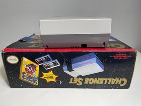 Nintendo NES Challenge Set Complete Console Cables Mario 3 Game Box Tested Works
