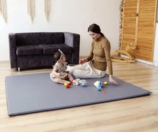 Waterproof Baby Play Mat Super Thick - Self-Inflating & Foldable for Nursery