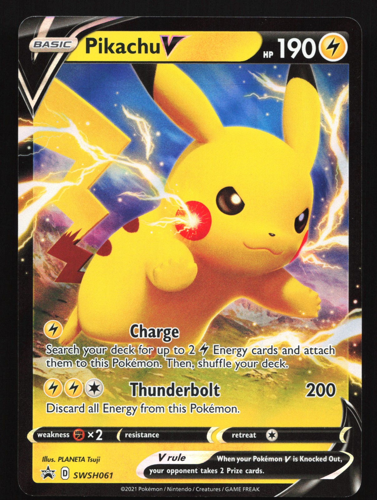 Pikachu V SWSH061 SWSH: Sword & Shield Black Star Promo Pokemon Card