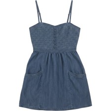 American Eagle Chambray Knee Length Midi Sun Dress Womens 4