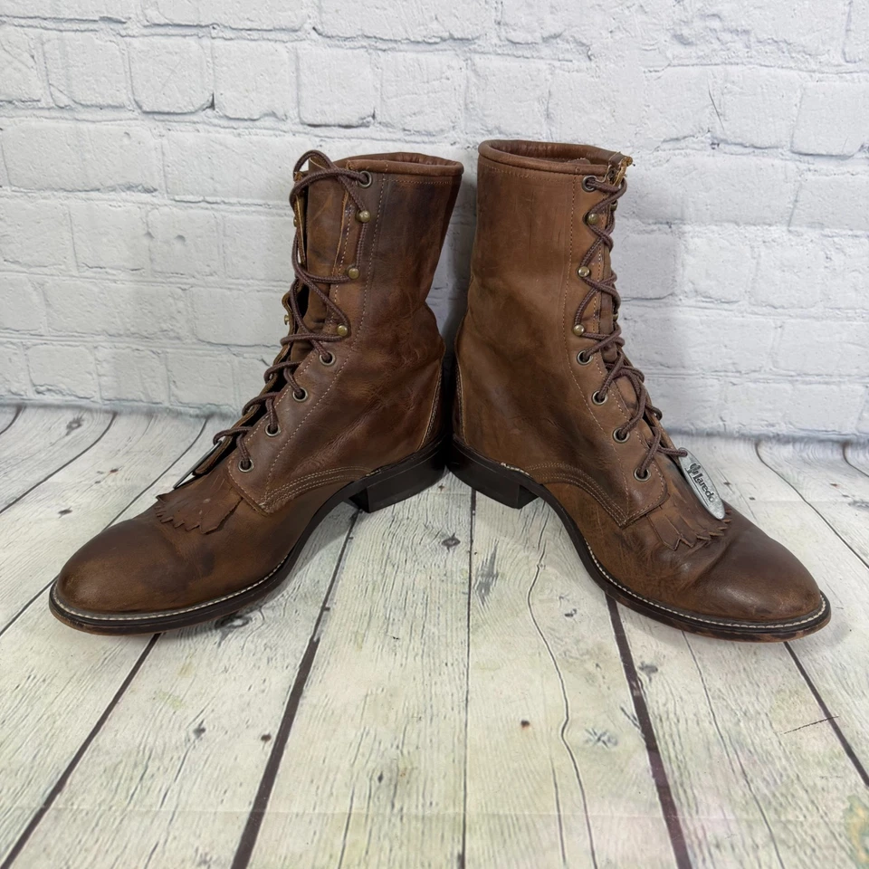 De Colección Botas Durango Para Mujer Talla 9.5 Granny Grunge Cuero Steampunk Con Cordones Combate Foto 4 de 4