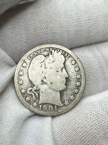 1901 O Barber Quarter VG Details M198