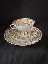 Winterling Bavaria Luncheon Set Trio Cup Saucer and Plate Gold Trim