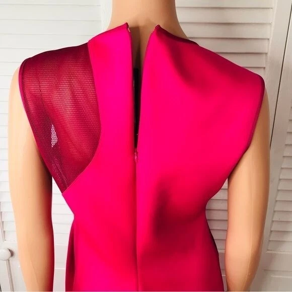 New CLOVER CANYON Fuschia Solid Sleeveless Crepe Dress Size L (MSRP: $264.00) - Image 4 of 4