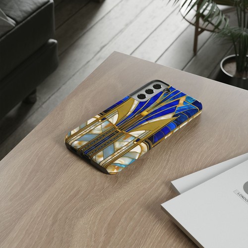 Blue Gatsby Art Deco Phone Black Case iPhone 16 15 14 Galaxy S25 S24 S23 S22 - 第 207/241 張圖片