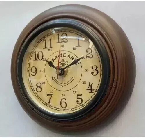Orologio da parete in legno stile antico misura piccola perfetto per sala studio e parete ufficio - Foto 1 di 4