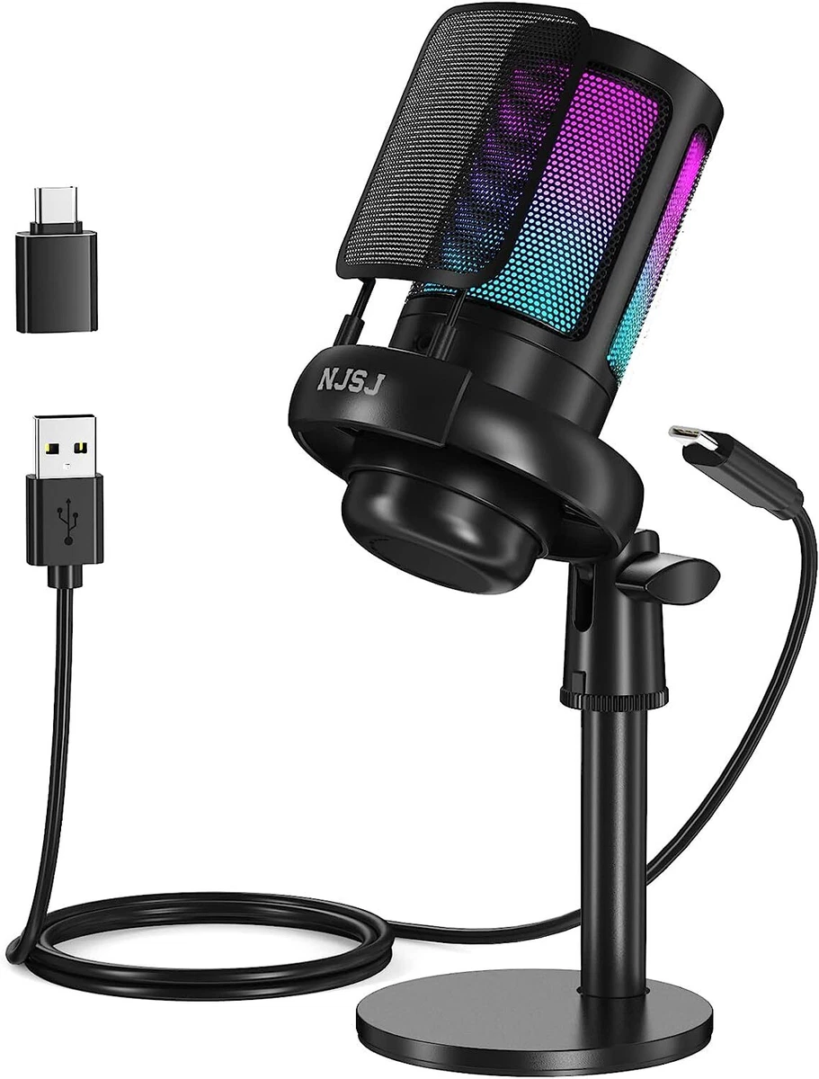 USB Microphone for PC Gaming Mic for PS4 PS5 Mac Phone
