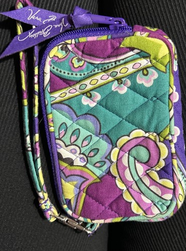 Vera Bradley Pattern Heather Purple Floral Paisley Wallet Wristlet - Picture 2 of 11