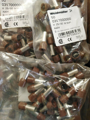 REMAINING 26 wire end ferrules 25 mm² x30 mm brown plastic collar Weidmüller 0317000000