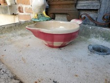 Ancienne saucière motif torchon rose - Charme Vintage 🍽