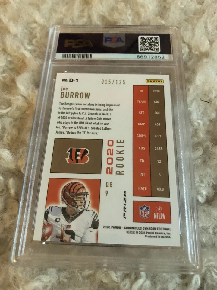 2020 Panini Chronicles Dynagon RC Joe Burrow /125 POP 10 Mint SP Bengals 💎🔥 - Image 3 of 4