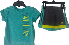 ADIDAS BOY'S 2 Piece T-SHIRT  SHORTS LOGO SET SIZE 6 MONTHS EXCELLENT MINT