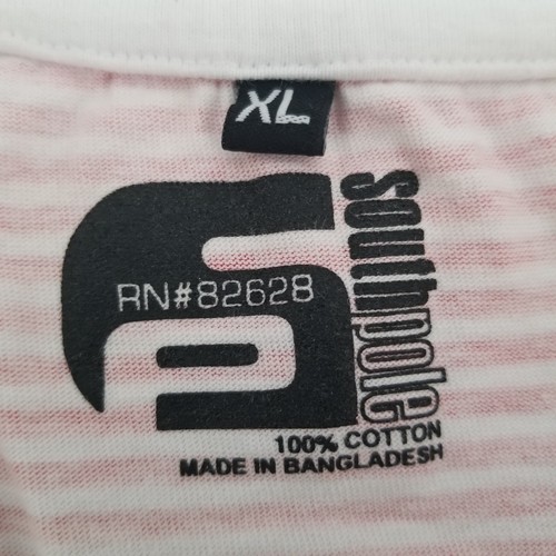 Southpole Top Womens Extra Large Red White Striped V-Neck T-Shirt - Picture 3 of 7