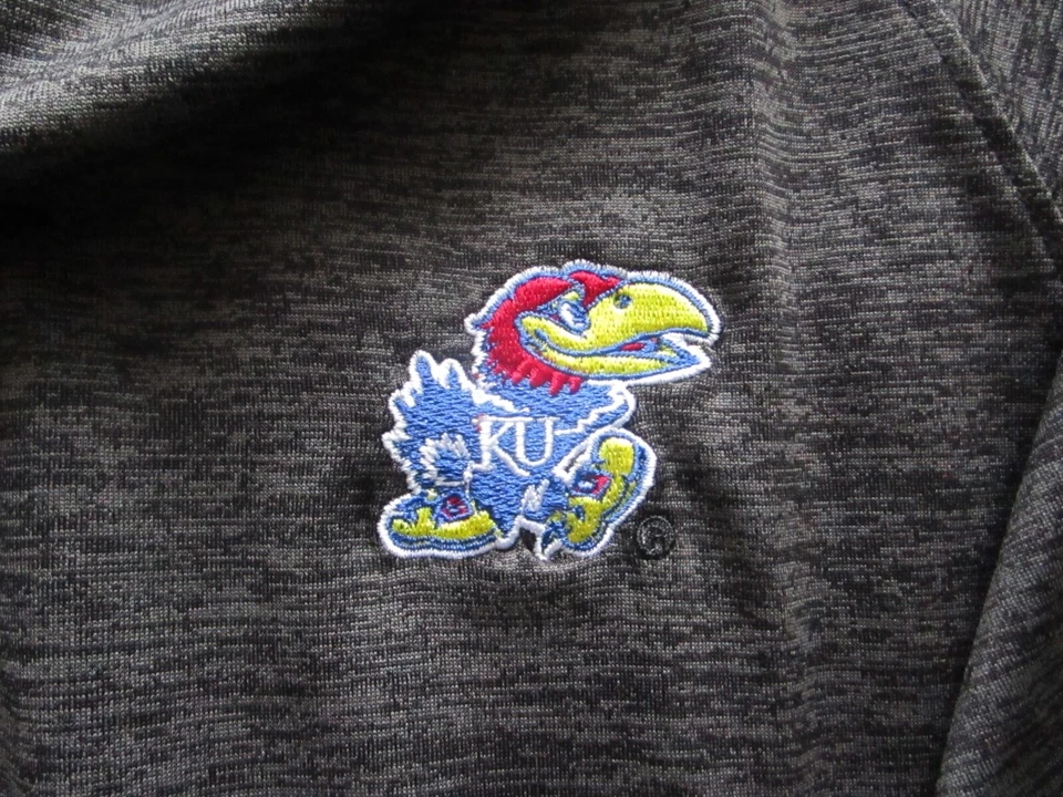 Camisa Polo Kansas Jayhawks Manga Corta Para Hombre L Negra/Marrón Golf Coliseo Foto 4 de 4