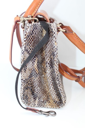 Dooney Bourke Janine Python Snake Print Leather Mini Tote Satchel Crossbody Bag - Picture 7 of 13