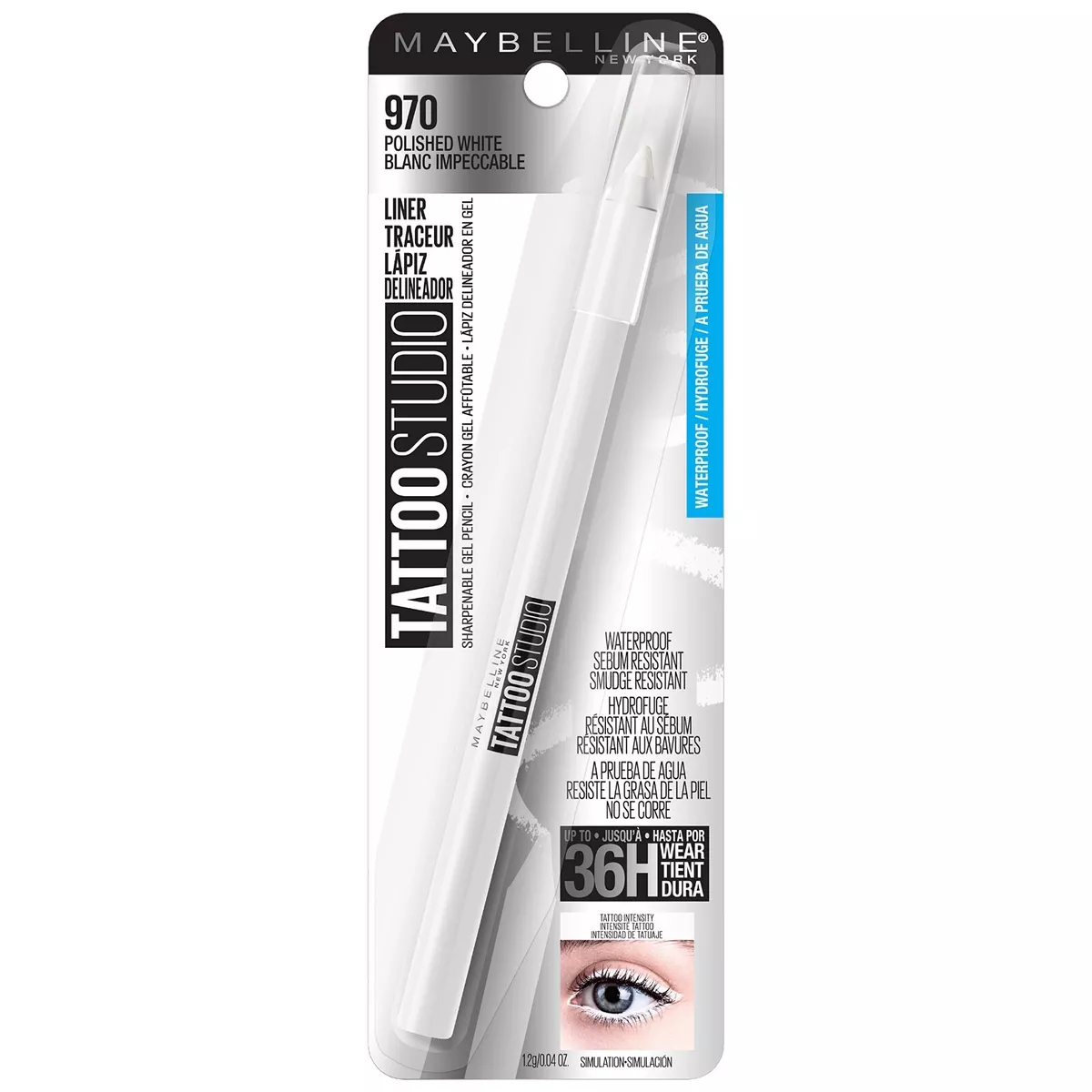 Maybelline Tattoo Studio WATERPROOF Eyeliner 970 POLISHED WHITE NEW in BOX