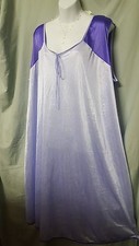 Daphne Grey PURPLE Nightgown Sleeveless Calf 4X 70" BUST