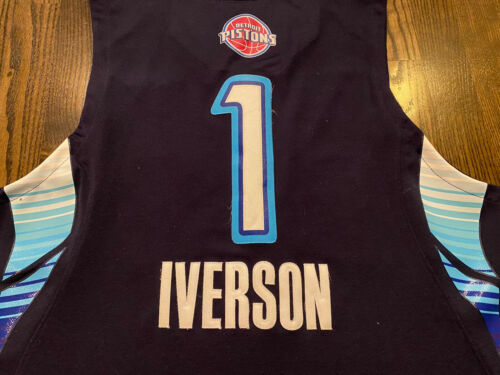 RARE Adidas ALLEN IVERSON #1 Detroit Pistons 2009 All Star Game Jersey Medium 40 - Picture 4 of 6