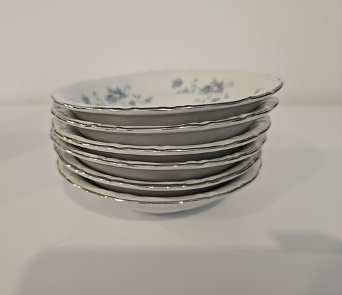 6 Johann Haviland BLUE GARLAND 5 1/8" FRUIT Berry SAUCE Dessert BOWLS Bavaria - Picture 8 of 12
