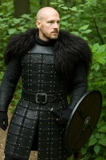 Handcrafted Black Leather Lamellar Armor – Viking Style Body Protection for LARP