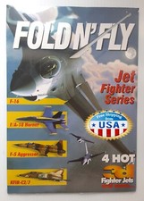 Vintage WhiteWings- 4x Fold N' Fly 3D Paper Airplane Kit Jet Fighter Series NEW.