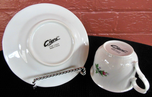 Ciera Fine China Floral Motif 6 oz Cup & Saucer Set - Picture 3 of 8