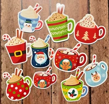 Hot Chocolate Cocoa Die Cut Stickers Set Laptop Sticker WaterBottle Sticker