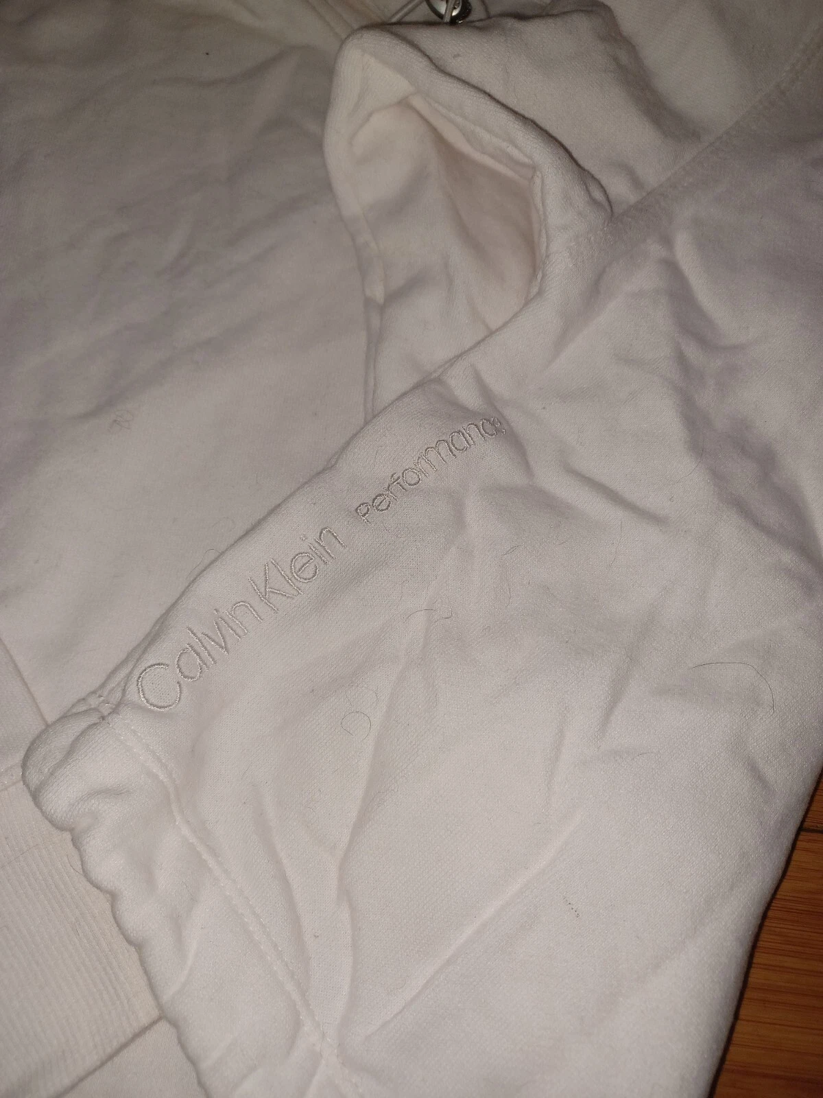 OFF WHITE Felpa con cappuccio Calvin Klein Proformance cropped