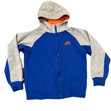 Nike SB Jacket Youth Medium Blue Hooded Full Zip Outdoor Skater Activewear Kids