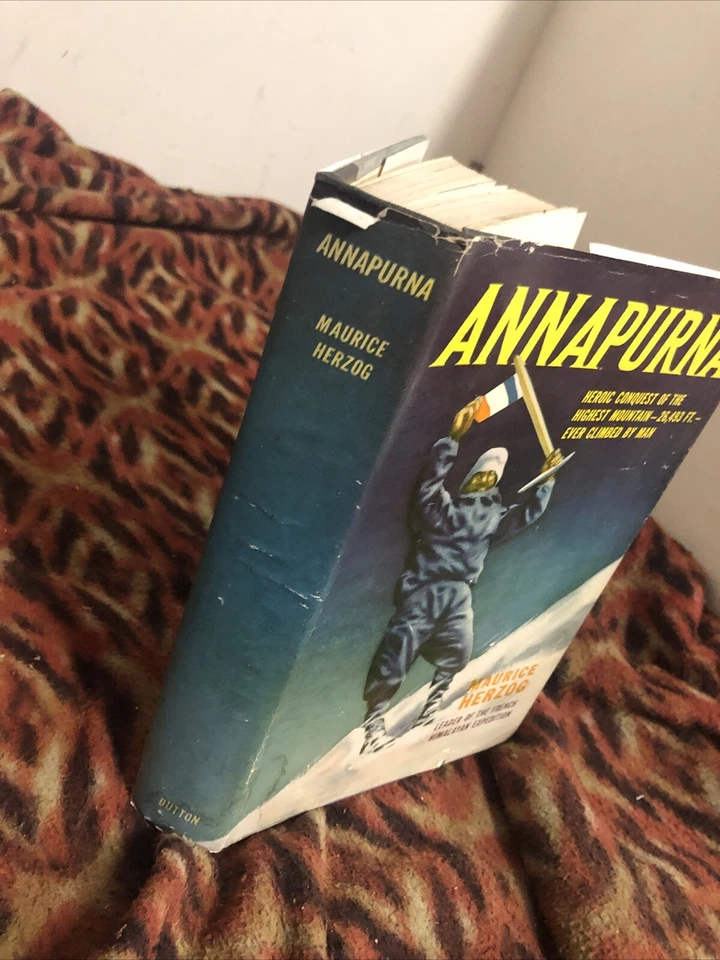 Annapurna Maurice Herzog 1952 Fifth Printing French Himalayan Expedition W Map Foto 2 de 4