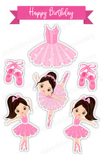 Ballet Dance Ballerina Cake Topper Party Decoration Edible Birthday Stand Up