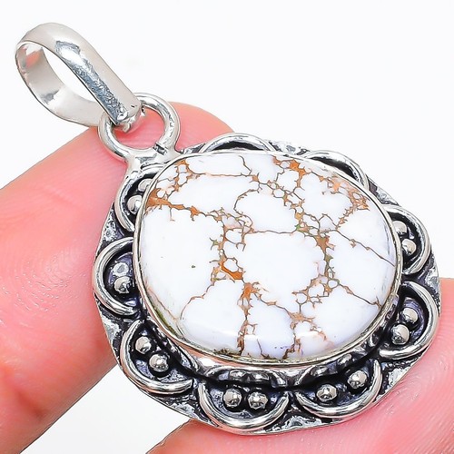 Pendentif En Argent Sterling 925 Avec Turquoise Et Pierre Bleue - Bijou Fait Main - Neuf