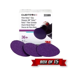 3M 33389 | Cubitron II Roloc Fibre Disc, TR, 3.000" x 36+ Grit {15pk}