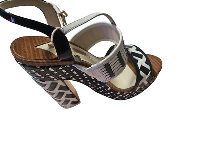Sophia webster shoes platform black and white sandals size 38