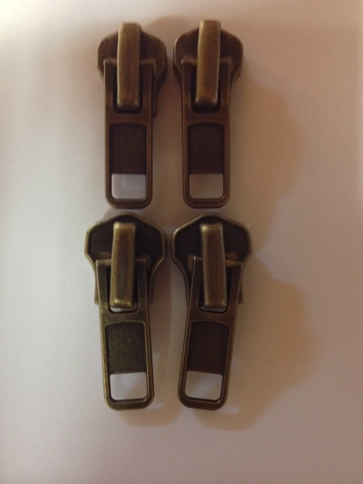 YKK , SBS USW & FÜR MARKENLOSE (3,25 € / Stück) 2 Schieber 8 mm & 10 mm Metall Reißverschlüsse Messing (m-8 -10