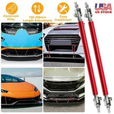 2x Splitter Rod Front Bumper Lip Rod Strut Adjustable Lip Spoiler Tie 150-200mm