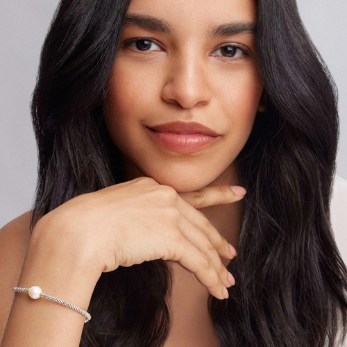 New LAGOS LUNA Collection Single PEARL Sterling Silver Caviar Bracelet Medium/7 - Picture 2 of 9