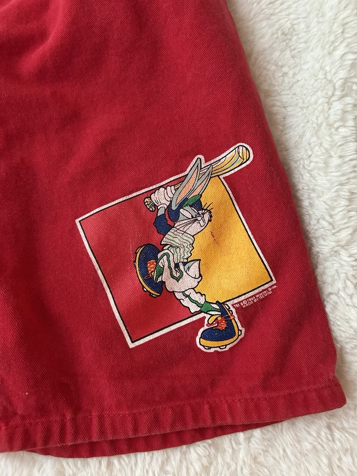 Vtg 90s Looney Tunes Warner Bros Bunny Baseball Shorts Single Stitch 5-6 T - Изображение 2 из 4