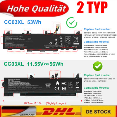 CC03XL Akku für HP HP ZBook Firefly 14 G7/G8 EliteBook 830 835 840 845 G7/G8