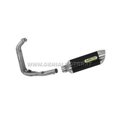 Komplett Auspuff Arrow Thunder Aluminium Schwarz Yamaha Mt-07 2017 > 2020