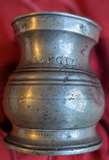 Pewter Victorian Half Gill measure stamped