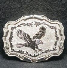 WG13173 NOS REALLY NICE VINTAGE 1970s  EAGLE  BIRD ARTWORK MENS BELT BUCKLE