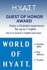 ❤️ Hyatt Hotel Guest of Honor GOH Award Globalist max 7 Nights EXP 2/28/2026