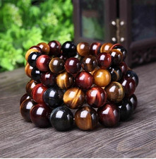 Tiger's Eye Bracelet Natural Crystal Stone Buddha Bead Bracelet