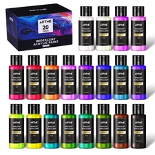 ARTME Iridescent Acrylic Paint Set, 20 Chameleon Colors in 2 oz/60ml Bottles,