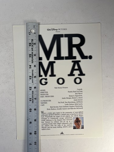 Mr. Magoo (1997) Disney Pressemappe Promokarte ~ Leslie Nielsen Film Erinnerungsstücke - Bild 3 von 4